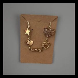 Chic Gold Colored Love Charm Bracelet